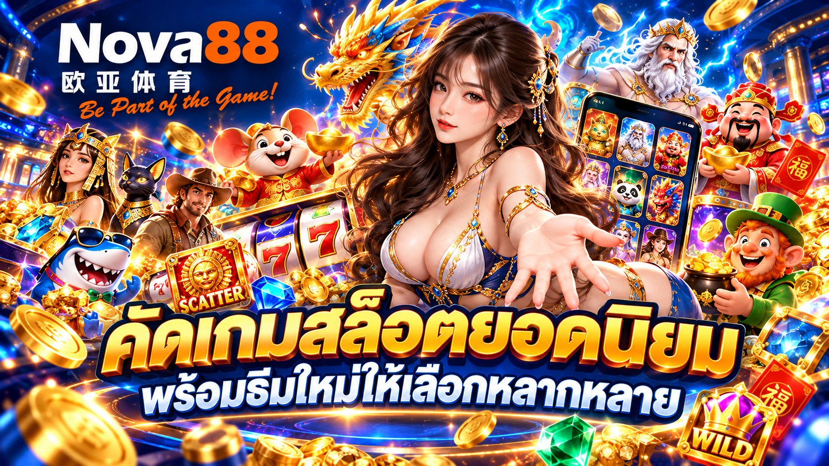 NOVA88 คัดเกมสล็อตยอดนิยม พร้อมธีมใหม่ให้เลือกหลากหลาย​